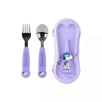 CONJUNTO DE TALHERES COM ESTOJO SNOOPY COLORFUL MINISO