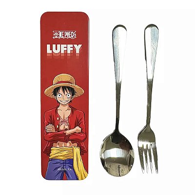 CONJUNTO DE TALHERES COM ESTOJO ONE PIECE LUFFY