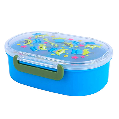 BENTO BOX COM TRAVAS LATERAIS MODELO ALIENS 650ML.