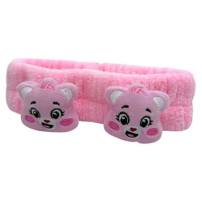 Faixa De Cabelo Tiara Ursinhos Carinhosos Rosa Miniso