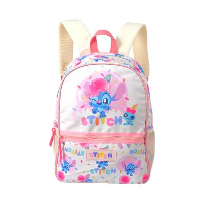 Mochila Escolar Stitch Disney Rosa Fofa Original Miniso