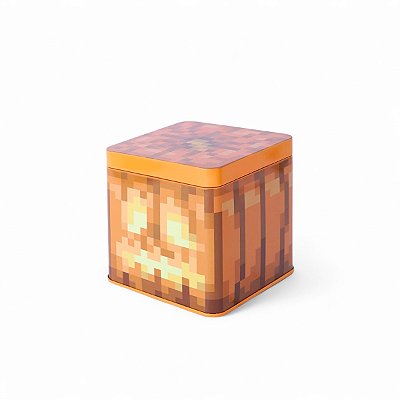 Lata Decorativa Minecraft Gamer Abobora Original Miniso