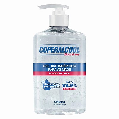 Gel Antisseptico Para As Mãos Coperalcool Bacfree 400gr