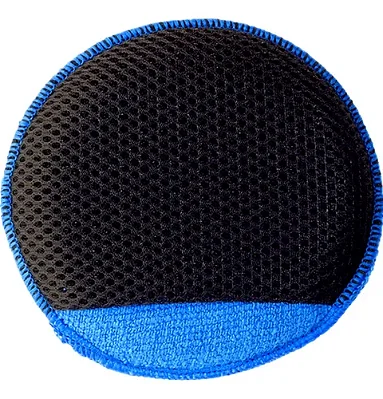 Aplicador Redondo de Microfibra Azul e Preto Detailer