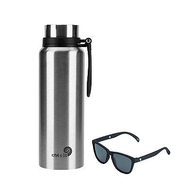 Kit Move: Garrafa Camping + Oculos de Sol com Proteção UV