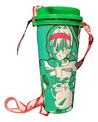 Copo Com Canudo E Fita Bulma Dragon Ball Z