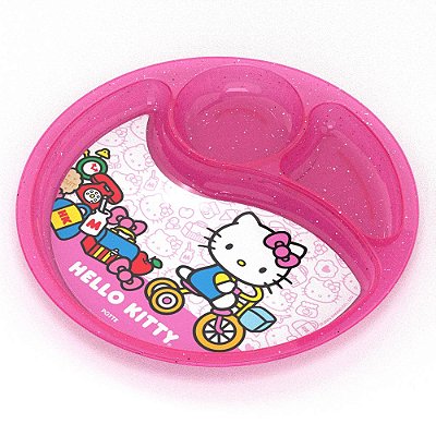 Prato De Acrilico Com Divisória Para Criança - Hello Kitty