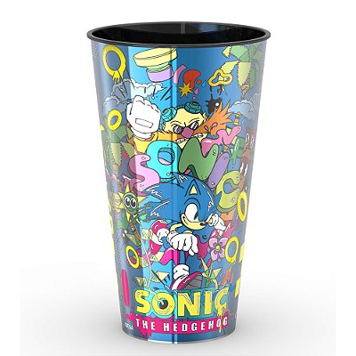 Copo De Plástico Metálico 500ML  SONIC THE HEDGHOG
