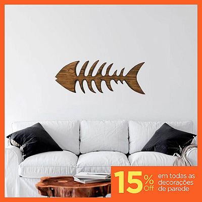 Espinha de Peixe Madeira Grande (1Mx40Cm) - Escultura de Parede