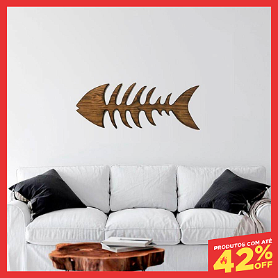 Espinha de Peixe Madeira Grande (1Mx40Cm) - Escultura de Parede