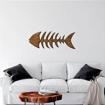 Espinha de Peixe Madeira Grande (1Mx40Cm) - Escultura de Parede