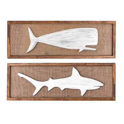 Kit Quadro Baleia e Tubarão de 100cm