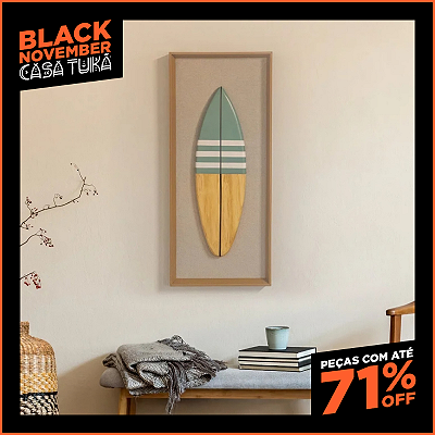 Quadro Artesanal Prancha de Surf - Single Verde Trilha (70x30cm)