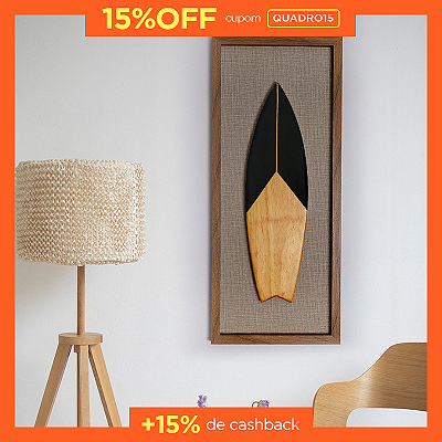 Quadro Artesanal Prancha de Surf - Modelo 01 (70x30cm)