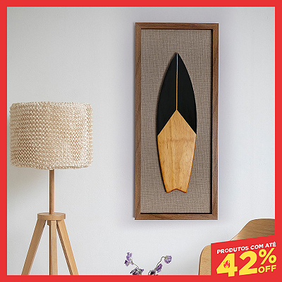 Quadro Artesanal Prancha de Surf - Modelo 01 (70x30cm)