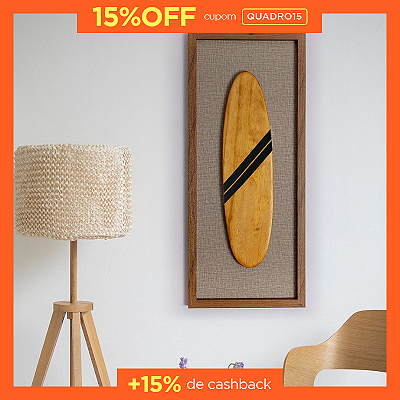 Quadro Artesanal Prancha de Surf - Modelo 02 (70x30cm)