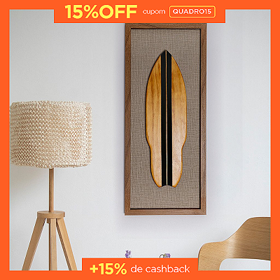 Quadro Artesanal Prancha de Surf - Modelo 03 (70x30cm)