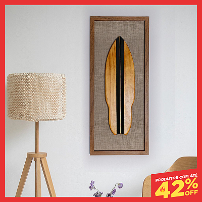 Quadro Artesanal Prancha de Surf - Modelo 03 (70x30cm)