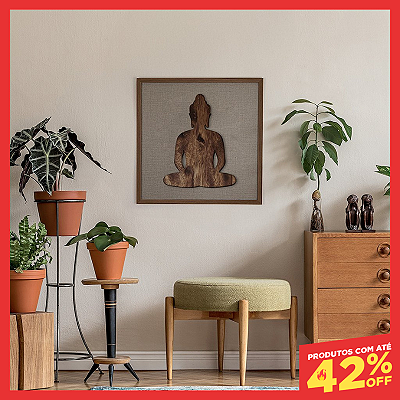 Quadro em Alto Relevo - Buda (60x60cm)