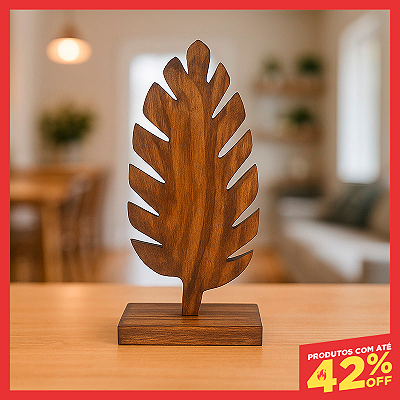 Escultura 28x14 Com Entalhe em Folha