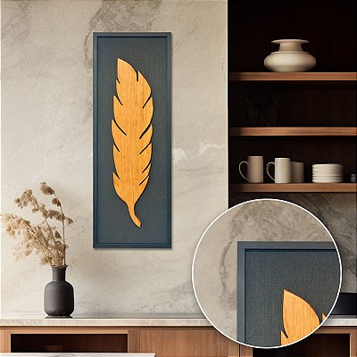 Quadro Pena em Alto Relevo - C/Moldura - (100x35cm)