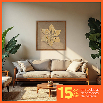 Quadro Artesanal em Alto Relevo - Flor de Lotus 2 (60x60cm)