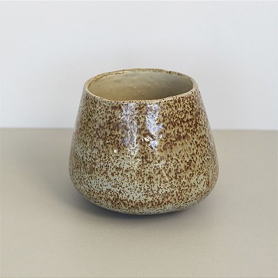 Vaso em Cerâmica Mod: Lume de 15x12cm - Cor: Cinza Vesúvio