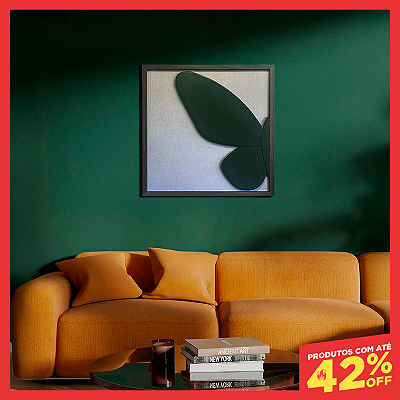 Quadro Artesanal Asa de Borboleta - (60x60) - Fundo em tecido