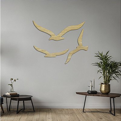 Conjunto “Voo Livre” – Esculturas de Parede (3 Andorinhas)