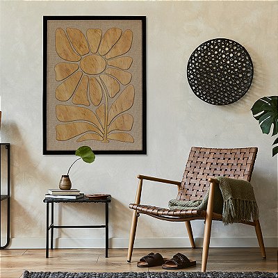 Quadro em Madeira em alto Relevo Flor em Apogeu - (80x60cm)