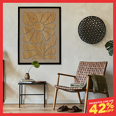 Quadro em Madeira em alto Relevo Flor em Apogeu - (80x60cm)