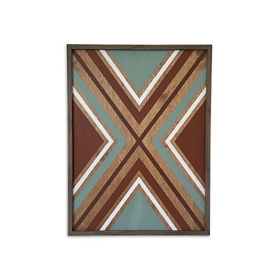 Quadro Geométrico Tribal Abstrato - "X" (80x60)