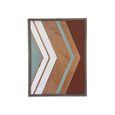 Quadro Geométrico Tribal Abstrato - "Flecha Horizon" (80x60)