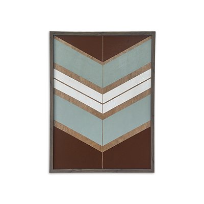 Quadro Geométrico Tribal Abstrato - "Flecha Vertical" (80x60)