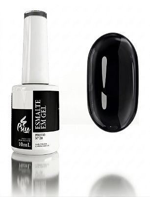 Psiu - Esmalte em Gel Led/UV N° 28 Preto 10ml