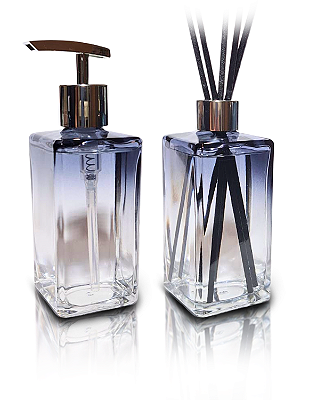 Kit Lavabo Square Luxo com Saboneteira e Difusor , Capacidade 250ml