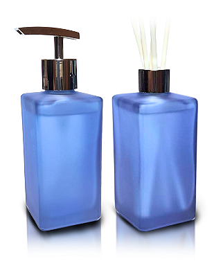 Kit Lavabo Square Luxo com Saboneteira e Difusor , Capacidade 250 ml