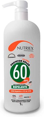 Protetor solar 60 FPS 1/3UVA C/ REPELENTE 1L NUTRIEX