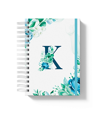 Controle Financeiro: Alfabeto Floral Azul