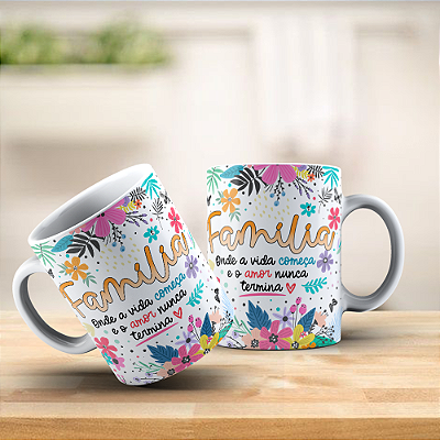 Caneca de Porcelana: Família