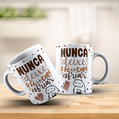 Caneca de Porcelana: Fé e Café