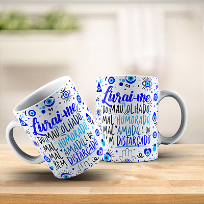Caneca de Porcelana: Motivação Livrai-me