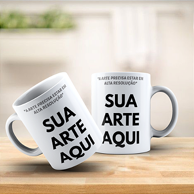 Caneca de Porcelana: Personalizada (Com Logo ou Foto)