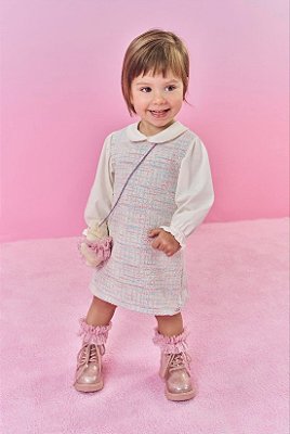 Vestido Bebê Menina Tweed -Mundo Cinti