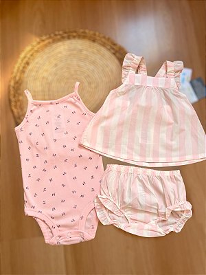 Kit Carter`s 3 peças - Conjunto infantil menina Listrado