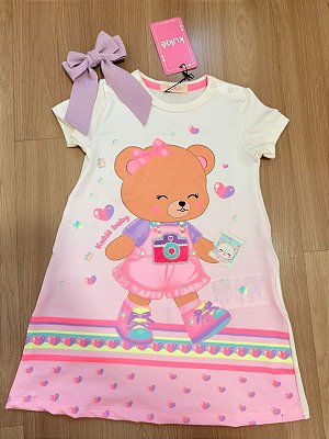 Vestido Kukiê Infantil Menina Ursinha