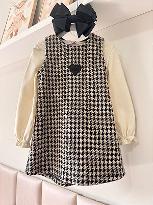 Vestido em Malha e Blusa em Cotton - Kukiê Infantil Menina