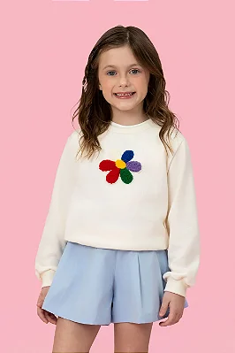 Blusa Moletom Infantil Menina Mon Sucré Flower