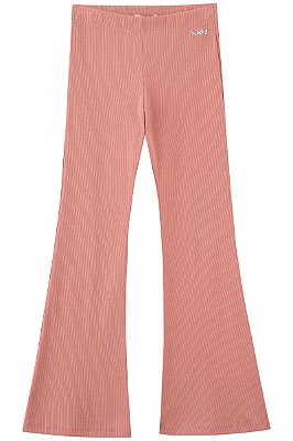 Calça Flare em Canelado Kukiê Infantil Menina Rose