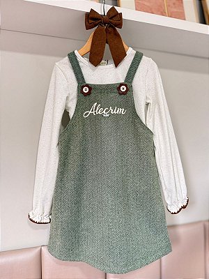 Conjunto de Blusa em Malha Power e Salopete - Kukiê Infantil Menina